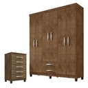 Ver imagem 1 de Guarda Roupa Casal Módena e Comoda Cannes 5 Gavetas Malbec – Incorplac