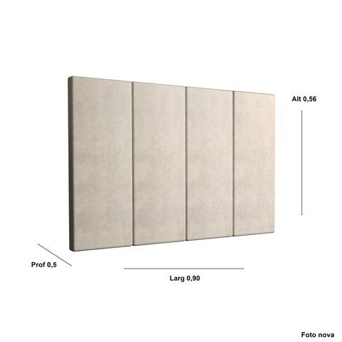Painel Cama Box Juliete para Cama 0,90 Suede Cor Bege - Jm Casa Dos Móveis