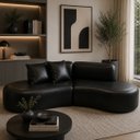 Ver imagem 3 de Sofá 300cm Luxo Sala Virginia 3 Lugares Corino Modena Preto