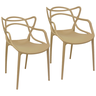 Kit 2 Cadeiras de Jantar Allegra Prática Empilhável - Nude Nude - 1
