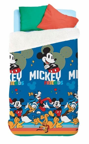 Coberdrom Fleece Dupla Face Borda Sherpa Com 1 peça Mickey - 1