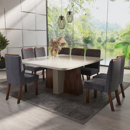 Sala de Jantar 135x135 8 Cadeiras Magic Bom Pastor - 1