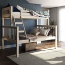 Ver imagem 1 de Beliche com Cama de Casal Branco Lavado Madeira Pinus - Saraiva 104.04.002