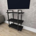 Ver imagem 1 de Rack Estilo Industrial Aço Cor Preto Prateleiras 30cm Cor Preto Modelo Ind09Prk