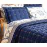 cobreleito bordado cama queen 3 peças com portas travesseiro estampado porcelana - 2