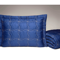 cobreleito bordado cama queen 3 peças com portas travesseiro estampado porcelana - 3