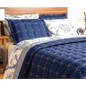 cobreleito bordado cama queen 3 peças com portas travesseiro estampado porcelana - 4