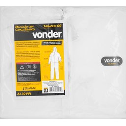 Macacão com Capuz Branco Tamanho Gg Ai 30 Ppl Vonder Plus - 3