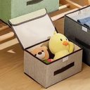 Ver imagem 2 de Caixa Dobrável Organizadora Porta Treco Brinquedo Multiuso Desmontável Cesto Empilhável Tecido