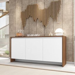 Buffet Aparador Sala Estar Madrid 3 Portas Cedro/branco - 2