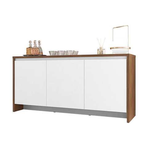 Buffet Aparador Sala Estar Madrid 3 Portas Cedro/branco