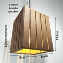 Ver imagem 2 de Luminária Teto Pendente Lustre Madeira MDF Rústica Imbuia