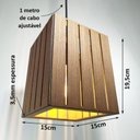 Ver imagem 2 de Luminária Teto Pendente Lustre Madeira Mdf Rústica Imbuia