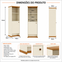 Ver imagem 7 de Armário Alto para Escritório Home Office 143 cm Berlin - Off White/Naturale