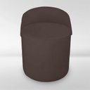 Ver imagem 1 de Puff Orgânico Redondo com Encosto Luxo Composé Corino e Suede para Sala e Recepção:marrom