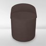 Puff Orgânico Redondo com Encosto Luxo Composé Corino e Suede para Sala e Recepção:marrom - 1