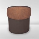 Ver imagem 6 de Puff Orgânico Redondo com Encosto Luxo Composé Corino e Suede para Sala e Recepção:marrom