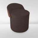 Ver imagem 3 de Puff Orgânico Redondo com Encosto Luxo Composé Corino e Suede para Sala e Recepção:marrom