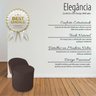 Puff Orgânico Redondo com Encosto Luxo Composé Corino e Suede para Sala e Recepção:marrom - 2