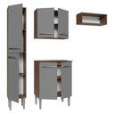 Ver mais imagens de Armário de Cozinha Compacta 156 Cm Emilly Madesa 03 Rustic/cinza