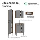 Ver imagem 4 de Armário de Cozinha Compacta 156 Cm Emilly Madesa 03 Rustic/cinza