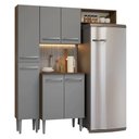Ver imagem 2 de Armário de Cozinha Compacta 156 Cm Emilly Madesa 03 Rustic/cinza