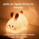 Ver imagem 2 de Luminária Abajur Coelho Silicone Infantil Touch Luz de Toque