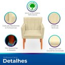 Ver imagem 3 de Kit com 2 Poltronas Cadeiras Elegante Confortável e Reforçada para Sala Carol Suede