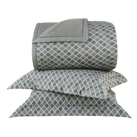 Kit Colcha Queen Size Vision Salvatore 3 Peças 270 Fios Cetim 100% Algodão Buddemeyer