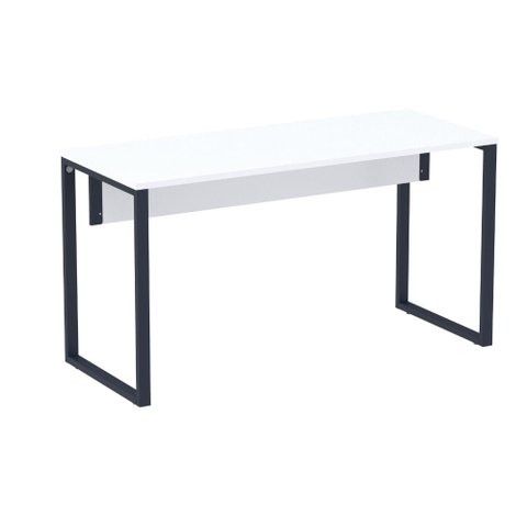 Mesa Escritório P25 Tub Pandin 170 Cm (larg) X 70 Cm (prof) Tampo Mdp Branco Pé Aço Tubular Azul