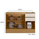Ver imagem 3 de Balcão Cozinha 120cm 3 Portas 2 Gavetas sem Tampo para Pia Etna - Carvalho Oak/Off White