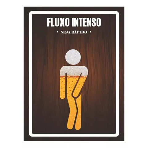Placa de Sinalização Humor - para Banheiro Masculino 20x30cm Tacolado 03 Unidades