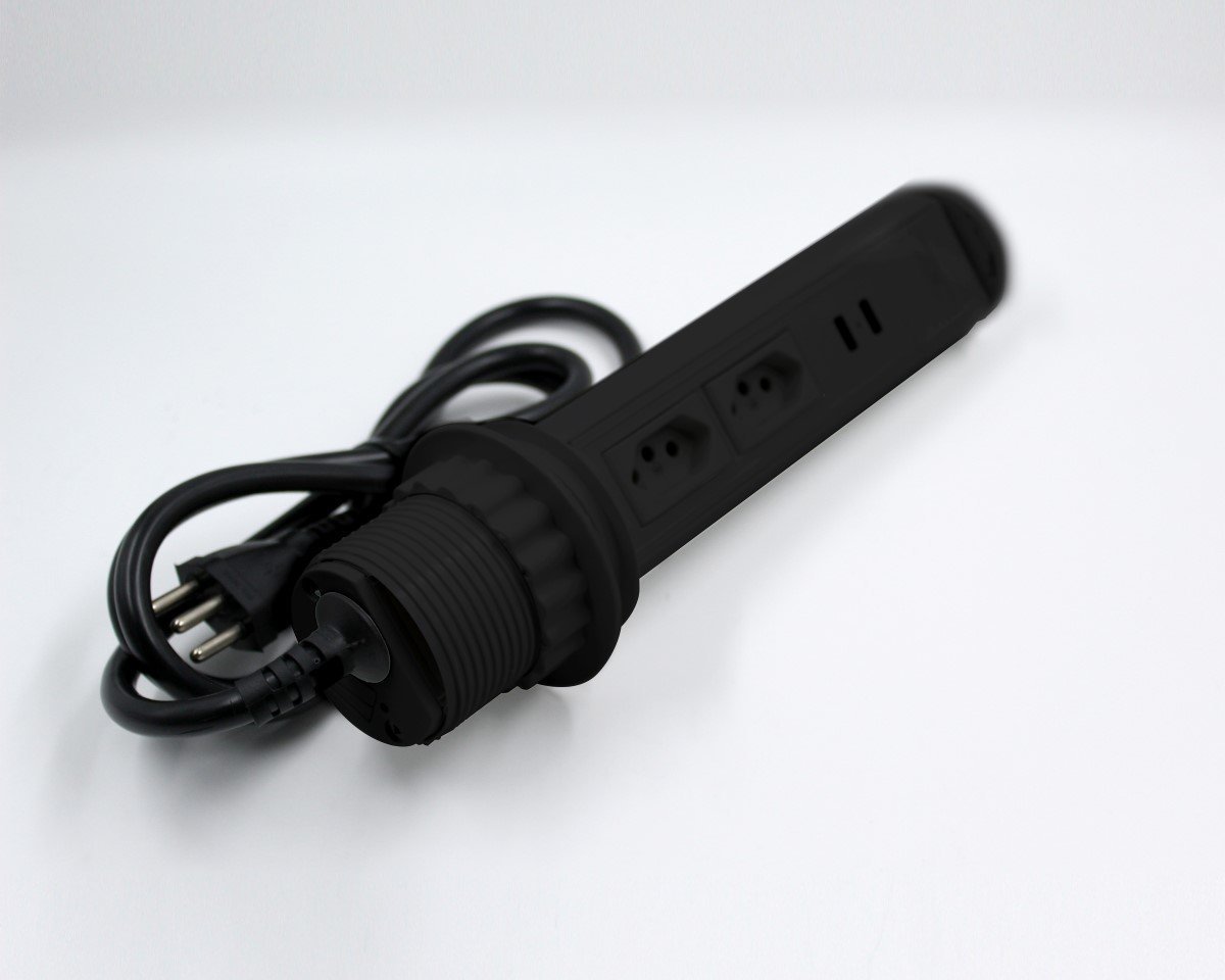 Bancada Mini Totem Manual 2 Tom 20a + 2 Usb Preto - 2