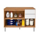 Ver imagem 3 de Balcão de Cozinha 119cm 3 Pts 2 Gav Nina Amêndoa/Branco