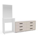 Ver imagem 2 de Cômoda Penteadeira Valência 6 Gavetas Espelho 209x160cm Creme/Branco 250802