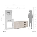 Ver imagem 3 de Cômoda Penteadeira Valência 6 Gavetas Espelho 209x160cm Creme/Branco 250802