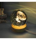 Ver mais imagens de Luminária de Mesa Bola de Cristal 3d Decoração Base Madeira 675