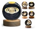 Ver imagem 1 de Luminária de Mesa Bola de Cristal 3d Decoração Base Madeira 675