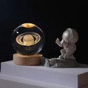 Ver imagem 5 de Luminária de Mesa Bola de Cristal 3d Decoração Base Madeira 675