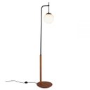 Ver imagem 1 de Abajur de Piso Esfera Castanho/Vidro Leitoso - Madelustre