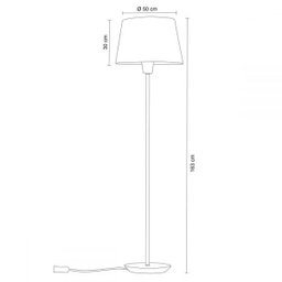 Abajur de Piso Slim Castanho/Algodão Cru - Madelustre - 2