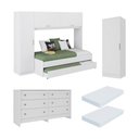 Ver imagem 2 de Quarto Infantil Modulado Bicama com Guarda-Roupa e Colchão/Cômoda/Sapateira Pulse Multimóveis