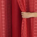 Ver imagem 1 de Cortina Blackout PVC com Tecido Voil Xadrez 2,80 m x 1,60 m - Vermelho