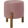 Puff Redondo Luxo Decorativo Charme - Rosê Suede - 1