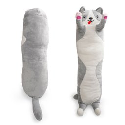 Travesseiro Corpo Pelucia Abraçar Hug Me Up Confortável 70cm Dogão Cinza - 3