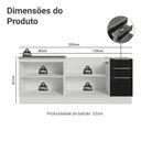 Ver imagem 3 de Armário de Cozinha Compacta 200 Cm Branco/preto Lux Madesa 05