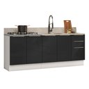 Ver imagem 2 de Armário de Cozinha Compacta 200 Cm Branco/preto Lux Madesa 05