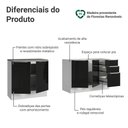 Ver imagem 4 de Armário de Cozinha Compacta 200 Cm Branco/preto Lux Madesa 05
