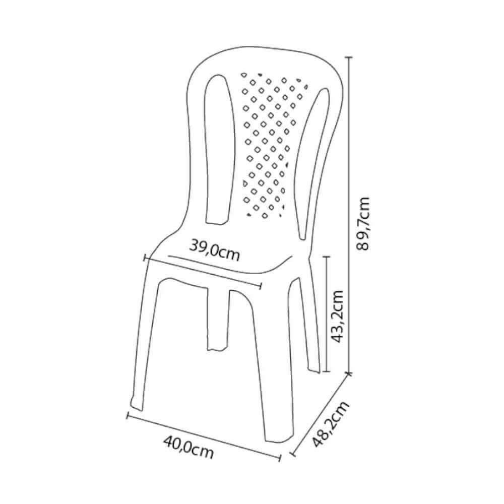 Conjunto TopPlast com Mesa de Plástico Top e 4 Cadeiras Valentina - Branco - 4