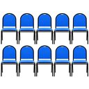 Ver imagem 1 de Kit 10 Cadeiras Hoteleiras Auditório Empilhável Sintético M23 Azul - Mpozenato